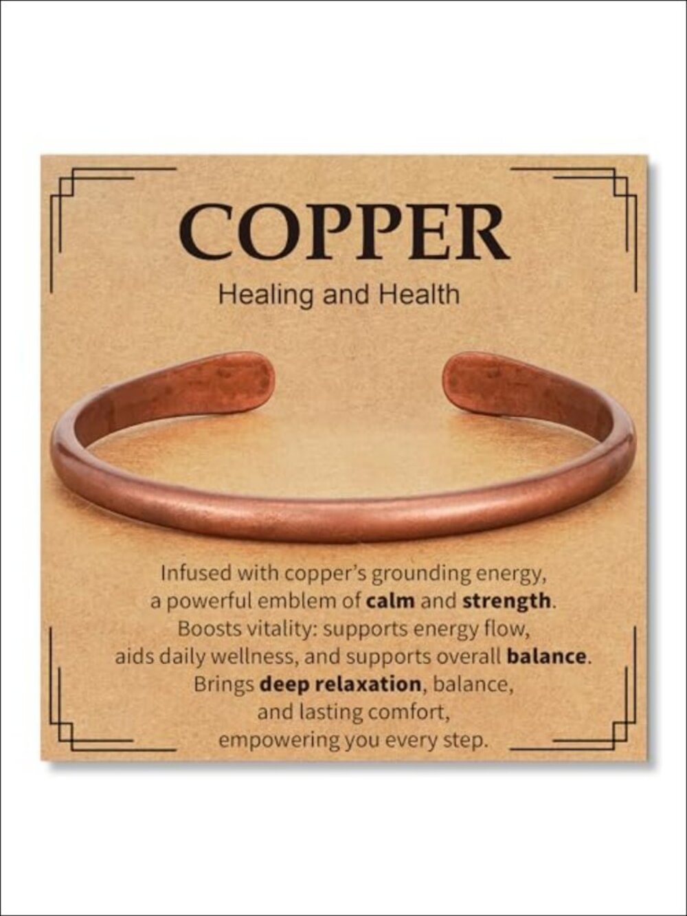 Pure Copper Cuff Bracelet Adjustable Healing Bangle Unisex Vintage Jewelry